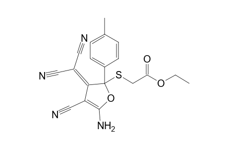 Ethyl 2-{[5-amino-3-(dicyanomethylidene)-2-(4-methylphenyl)-4-cyano-2,3-dihydrofuran-2-yl]-sulfanyl}acetate