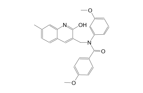 N-[(2-hydroxy-7-methyl-3-quinolinyl)methyl]-4-methoxy-N-(3-methoxyphenyl)benzamide