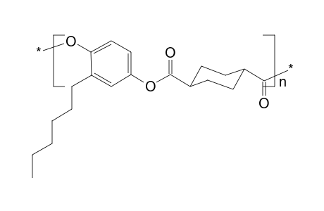 Poly[oxy(2-hexyl-1,4-phenylene)oxycarbonyl-e-1,4-cyclohexylenecarbonyl]