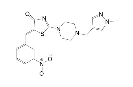 (5Z)-2-{4-[(1-methyl-1H-pyrazol-4-yl)methyl]-1-piperazinyl}-5-(3-nitrobenzylidene)-1,3-thiazol-4(5H)-one