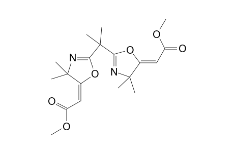(E,E)-[2-(1-(5-Methoxycarbonylmethylene-4,4-dimethyl-4,5-dihydrooxazol-2-yl)-1-methylethyl]-4,4-dimethyl-4H-oxazol-5-ylidene]acetic acid methyl ester