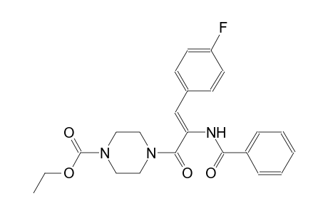 ethyl 4-[(2Z)-2-(benzoylamino)-3-(4-fluorophenyl)-2-propenoyl]-1-piperazinecarboxylate