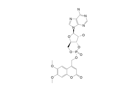 4-[[(1S,3R,6R,8R,9R)-8-(6-aminopurin-9-yl)-9-hydroxy-3-keto-2,4,7-trioxa-3$l^{5}-phosphabicyclo[4.3.0]nonan-3-yl]oxymethyl]-6,7-dimethoxy-coumarin