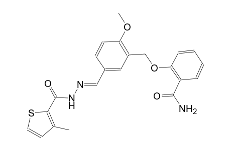 2-{[2-methoxy-5-((E)-{[(3-methyl-2-thienyl)carbonyl]hydrazono}methyl)benzyl]oxy}benzamide