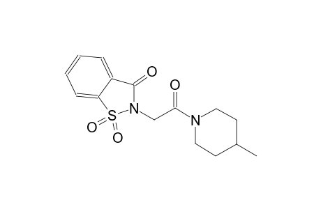 2-[2-(4-methyl-1-piperidinyl)-2-oxoethyl]-1,2-benzisothiazol-3(2H)-one 1,1-dioxide