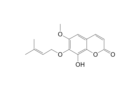6-Methoxy-7-(3-methylbut-2-enoxy)-8-oxidanyl-chromen-2-one