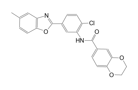 N-[2-chloro-5-(5-methyl-1,3-benzoxazol-2-yl)phenyl]-2,3-dihydro-1,4-benzodioxin-6-carboxamide