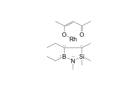 (acetylacetonato [.eta.(4)-4,5-diethyl-2,5-dihydro-1,2,2,3-tetramethyl-1H-1,2,5-azasilaborol]rhodium