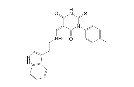 (5Z)-5-({[2-(1H-indol-3-yl)ethyl]amino}methylene)-1-(4-methylphenyl)-2-thioxodihydro-4,6(1H,5H)-pyrimidinedione