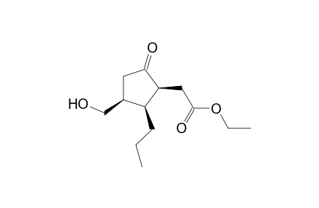 (+-)-(1S*,2S*,3S*)ethyl-3-hydroxymethyl-5-oxo-2;-propylcyclopentylacetate