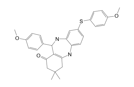 11-[(PARA-METHOXY)-PHENYL]-8-[(PARA-METHOXY)-PHENYLTHIO]-3,3-DIMETHYL-2,3,4,5,10,11-HEXAHYDRO-1H-DIBENZO-[B,E]-[1,4]-DIAZEPIN-1-ONE