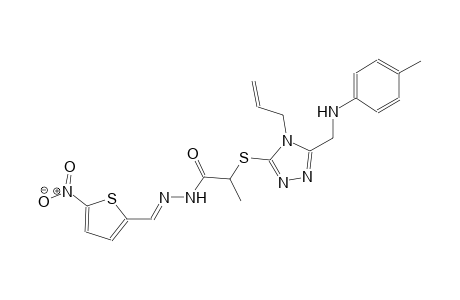 2-{[4-allyl-5-(4-toluidinomethyl)-4H-1,2,4-triazol-3-yl]sulfanyl}-N'-[(E)-(5-nitro-2-thienyl)methylidene]propanohydrazide