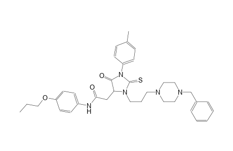 2-[3-[3-(4-benzyl-1-piperazinyl)propyl]-1-(4-methylphenyl)-5-oxo-2-thioxo-4-imidazolidinyl]-N-(4-propoxyphenyl)acetamide