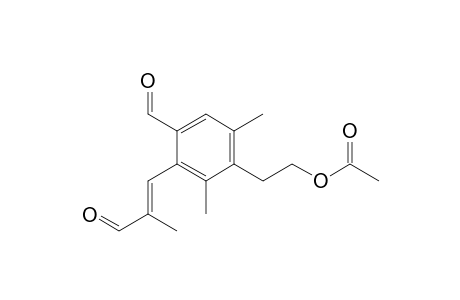 3-((2-Formyl-5-(2-acetoxyethyl)-4,6-dimethyl)phenyl)-2-methyl-(E)-2-propenal