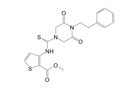 methyl 3-({[3,5-dioxo-4-(2-phenylethyl)-1-piperazinyl]carbothioyl}amino)-2-thiophenecarboxylate