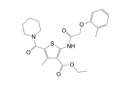 3-thiophenecarboxylic acid, 4-methyl-2-[[(2-methylphenoxy)acetyl]amino]-5-(1-piperidinylcarbonyl)-, ethyl ester