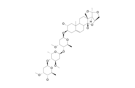 TYLOPHOSIDE-D;2-ALPHA-HYDROXYHIRUNDIGENIN-3-O-BETA-D-CYMAROPYRANOSYL-(1->4)-ALPHA-L-SARMENTOPYRANOSYL-(1->4)-BETA-D-CYMAROPYRANOSIDE