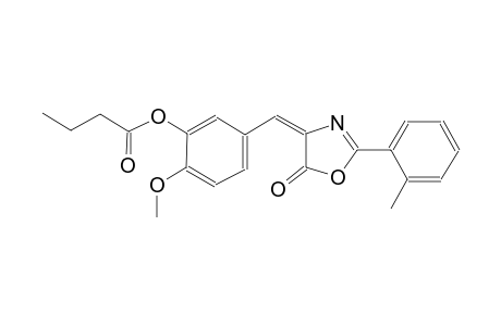 2-methoxy-5-[(E)-(2-(2-methylphenyl)-5-oxo-1,3-oxazol-4(5H)-ylidene)methyl]phenyl butyrate