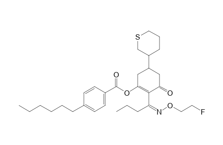 Benzoic acid, 4-hexyl-, 2-[1-[(2-fluoroethoxy)imino]butyl]-3-oxo-5-(tetrahydro-2H-thiopyran-3-yl)-1-cyclohexen-1-yl ester