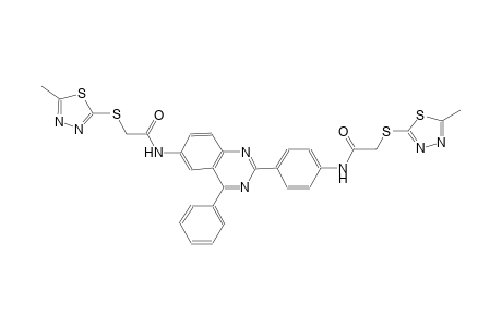 2-[(5-methyl-1,3,4-thiadiazol-2-yl)sulfanyl]-N-{2-[4-({[(5-methyl-1,3,4-thiadiazol-2-yl)sulfanyl]acetyl}amino)phenyl]-4-phenyl-6-quinazolinyl}acetamide