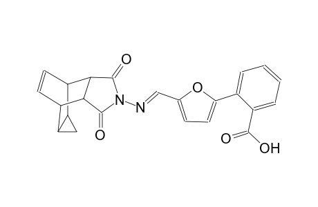 2-(5-((E)-(((3aR,4S,4aR,5aS,6R,6aS)-1,3-dioxo-3,3a,4,4a,5,5a,6,6a-octahydro-4,6-ethenocyclopropa[f]isoindol-2(1H)-yl)imino)methyl)furan-2-yl)benzoic acid