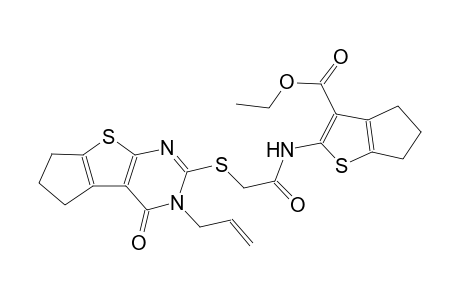 4H-cyclopenta[b]thiophene-3-carboxylic acid, 5,6-dihydro-2-[[[[3,5,6,7-tetrahydro-4-oxo-3-(2-propenyl)-4H-cyclopenta[4,5]thieno[2,3-d]pyrimidin-2-yl]thio]acetyl]amino]-, ethyl ester