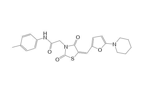2-((5E)-2,4-dioxo-5-{[5-(1-piperidinyl)-2-furyl]methylene}-1,3-thiazolidin-3-yl)-N-(4-methylphenyl)acetamide