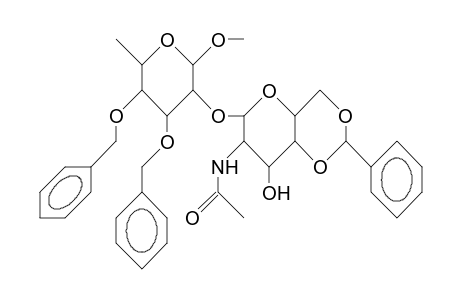 Methyl 2-O-(2'-acetamido-4',6'-O-benzylidene-2'-deoxy-B-D-glucopyranosyl)-3,4-di-O-benzyl-A-L-rhamnopyranoside