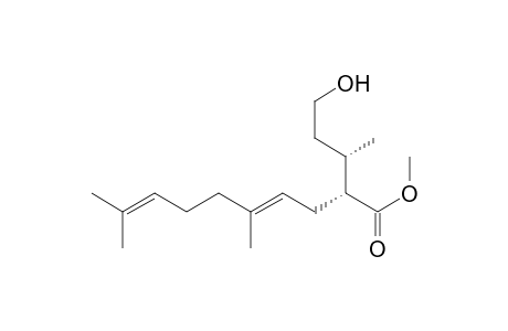 4,8-Decadienoic acid, 2-(3-hydroxy-1-methylpropyl)-5,9-dimethyl-, methyl ester, [R-[R*,S*-(E)]]-