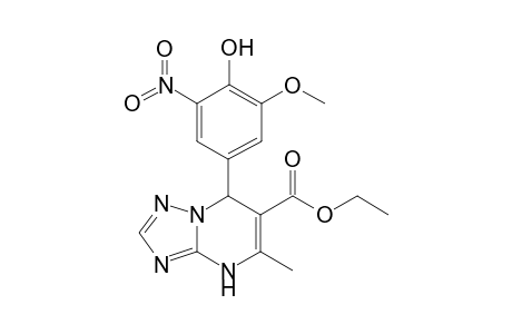7-(4-hydroxy-3-methoxy-5-nitro-phenyl)-5-methyl-1,7-dihydro-[1,2,4]triazolo[1,5-a]pyrimidine-6-carboxylic acid ethyl ester