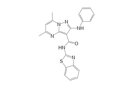 N-(Benzothiazol-2-yl)-5,7-dimethyl-2-(phenylamino)pyrazolo[1,5-a]pyrimidine-3-carboxamide