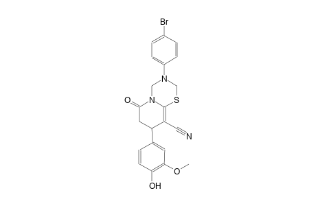 2H,6H-pyrido[2,1-b][1,3,5]thiadiazine-9-carbonitrile, 3-(4-bromophenyl)-3,4,7,8-tetrahydro-8-(4-hydroxy-3-methoxyphenyl)-6-oxo-