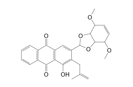 (2'a,3a'a,4'a,7'a,7a'a)-2-(4',7'-dimethoxy-3a',4',7',7a'-tetrahydro-1',3'-benzodioxol-2'-yl)-4-hydroxy-3-(2''-methylprop-2''-enyl)anthraquinone