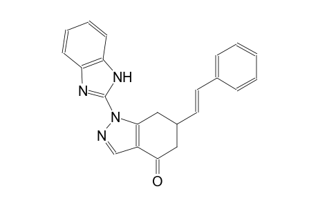 4H-indazol-4-one, 1-(1H-benzimidazol-2-yl)-1,5,6,7-tetrahydro-6-[(E)-2-phenylethenyl]-