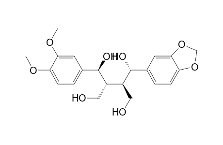 (1S*,2R*,3R*,4S*)-2,3-Bis(hydroxymethyl)-1-[3,4-(methylenedioxy)phenyl]-4-(3,4-dimethoxyphenyl)butane-1,4-diol