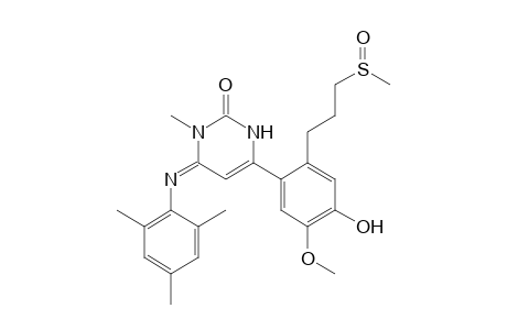 2(1H)-Pyrimidinone, 3,6-dihydro-4-[4-hydroxy-5-methoxy-2-[3-(methylsulfinyl)propyl]phenyl]-1-methyl-6-[(2,4,6-trimethylphenyl)imino]-, (.+-.)-