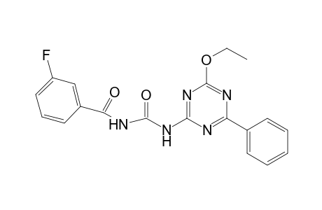 N-[(4-ethoxy-6-phenyl-1,3,5-triazin-2-yl)carbamoyl]-3-fluoranyl-benzamide