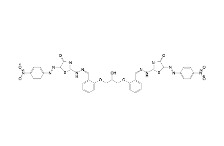 2,2'-(((((2-Hydroxypropane-1,3-diyl)bis(oxy))bis (2,1-phenylene))bis(methanylylidene))bis(hydrazin-1-yl-2-ylidene))bis(5-(2-(4-nitrophenyl)hydrazono)thiazol-4(5H)- one)
