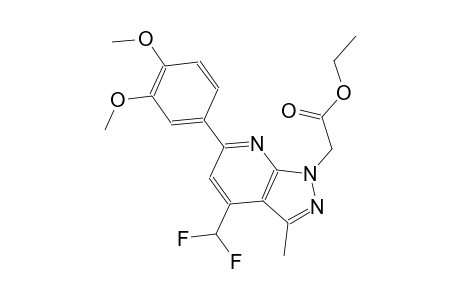1H-pyrazolo[3,4-b]pyridine-1-acetic acid, 4-(difluoromethyl)-6-(3,4-dimethoxyphenyl)-3-methyl-, ethyl ester