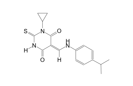 (5Z)-1-cyclopropyl-5-[(4-isopropylanilino)methylene]-2-thioxodihydro-4,6(1H,5H)-pyrimidinedione