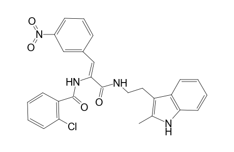 2-Chloranyl-N-[(Z)-3-[2-(2-methyl-1H-indol-3-yl)ethylamino]-1-(3-nitrophenyl)-3-oxidanylidene-prop-1-en-2-yl]benzamide