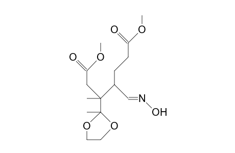 Methyl (4S,5S)-4-formyl-5-(methoxycarbonyl-methyl)-5-methyl-6-oxo-heptanoate ethylene ketal oxime