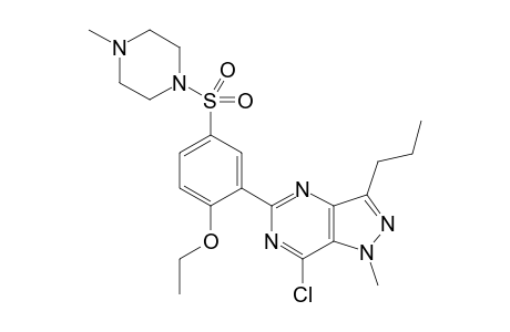7-chloro-1-methyl-5-[2-ethoxy-5-(4-methylpiperazinylsulphonyl)phenyl]-3-n-propyl-pyrazolo[4,3-d]pyrimidine