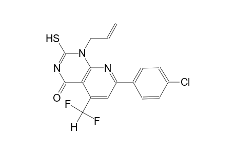 pyrido[2,3-d]pyrimidin-4(1H)-one, 7-(4-chlorophenyl)-5-(difluoromethyl)-2-mercapto-1-(2-propenyl)-