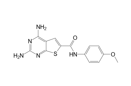 2,4-bis(azanyl)-N-(4-methoxyphenyl)thieno[2,3-d]pyrimidine-6-carboxamide