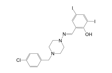 2-((E)-{[4-(4-chlorobenzyl)-1-piperazinyl]imino}methyl)-4,6-diiodophenol