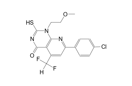 pyrido[2,3-d]pyrimidin-4(1H)-one, 7-(4-chlorophenyl)-5-(difluoromethyl)-2-mercapto-1-(2-methoxyethyl)-