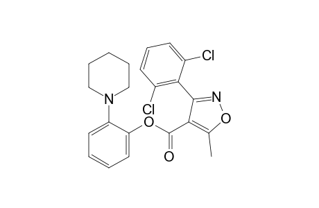 3-(2,6-dichlorophenyl)-5-methyl-4-isoxazolecarboxylic acid, o-piperidinophenyl ester