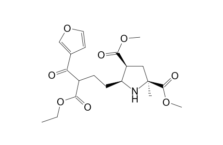 Dimethyl 2-methyl-c-5-[1'-(3"-furoyl)-1'-ethoxycarbonylprop-3'-yl]pyrrolidine-s-2,c-4-dicarboxylate