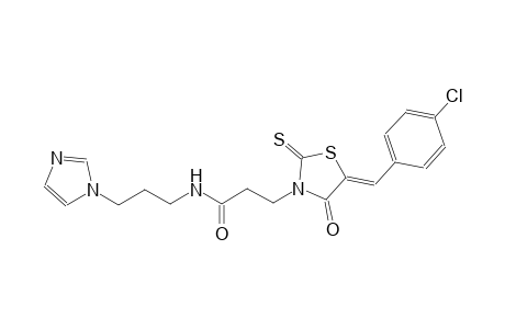 3-[(5Z)-5-(4-chlorobenzylidene)-4-oxo-2-thioxo-1,3-thiazolidin-3-yl]-N-[3-(1H-imidazol-1-yl)propyl]propanamide